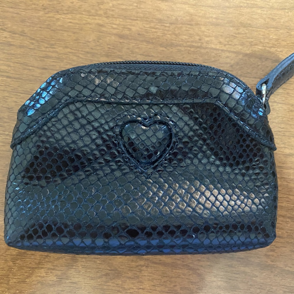 Black Brighton leather coin purse